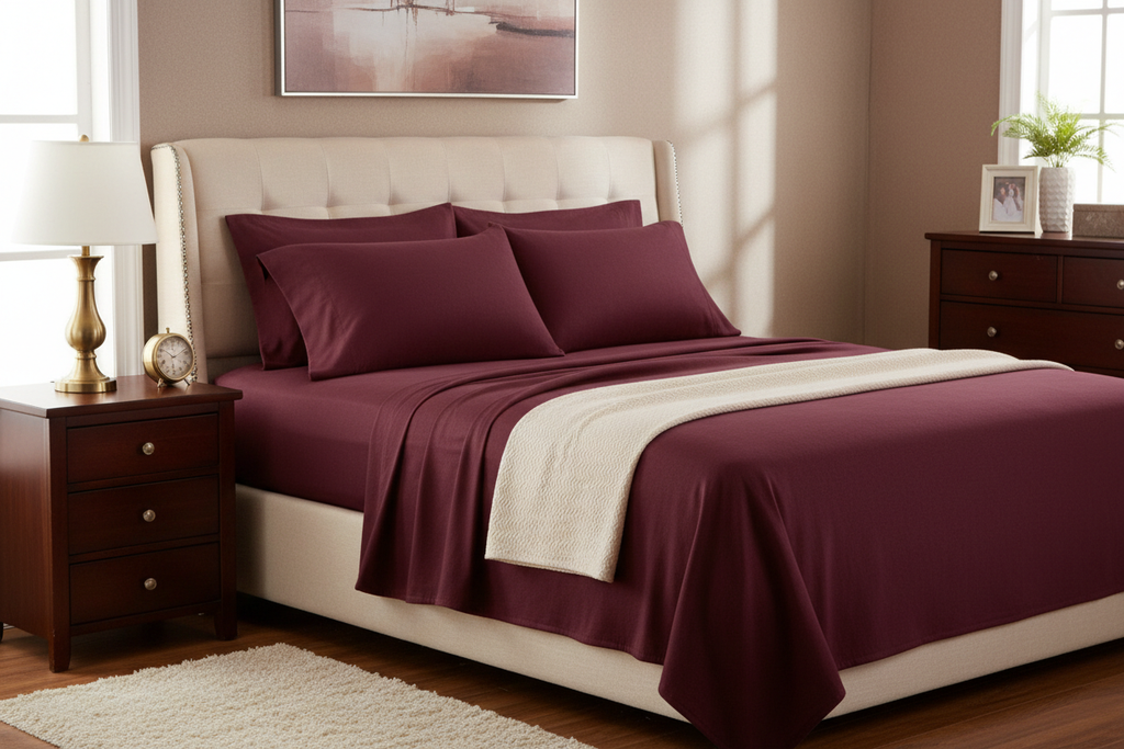 Burgundy Sheet Set Full Bed