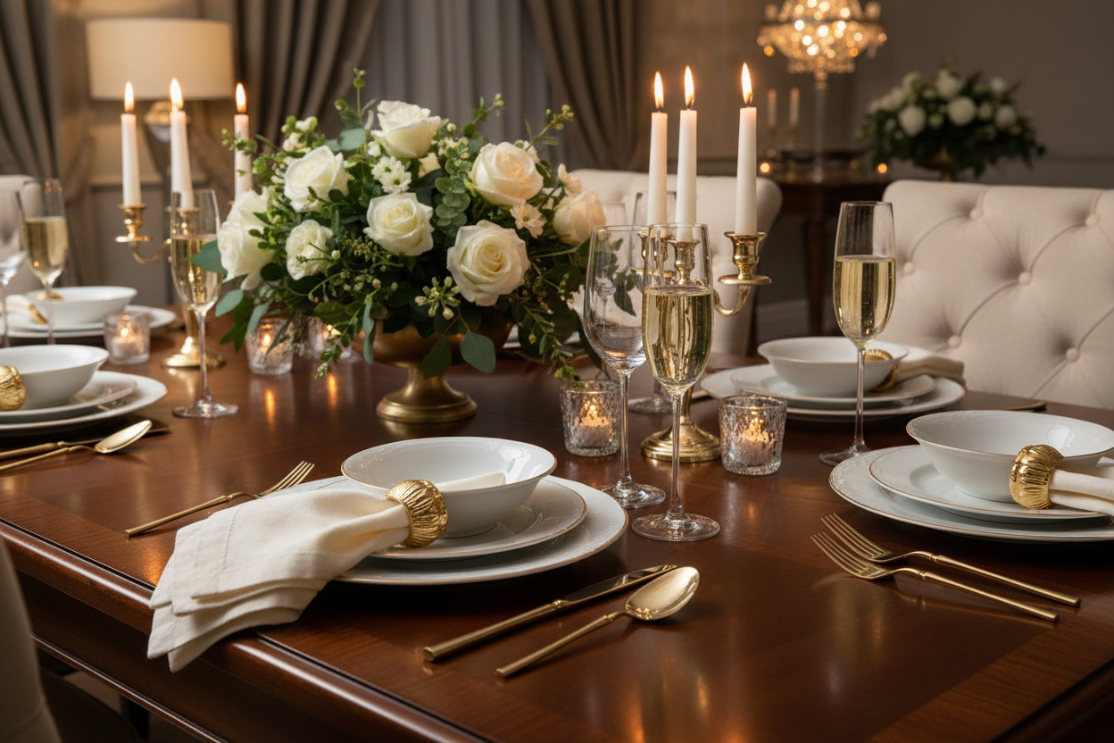 Champagne Gold Flatware Cutlery Set Lifestyle