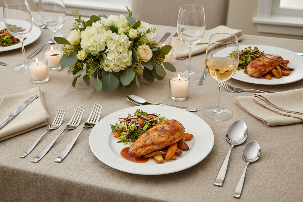 Chisel Flatware Set - In Use Lifestyle