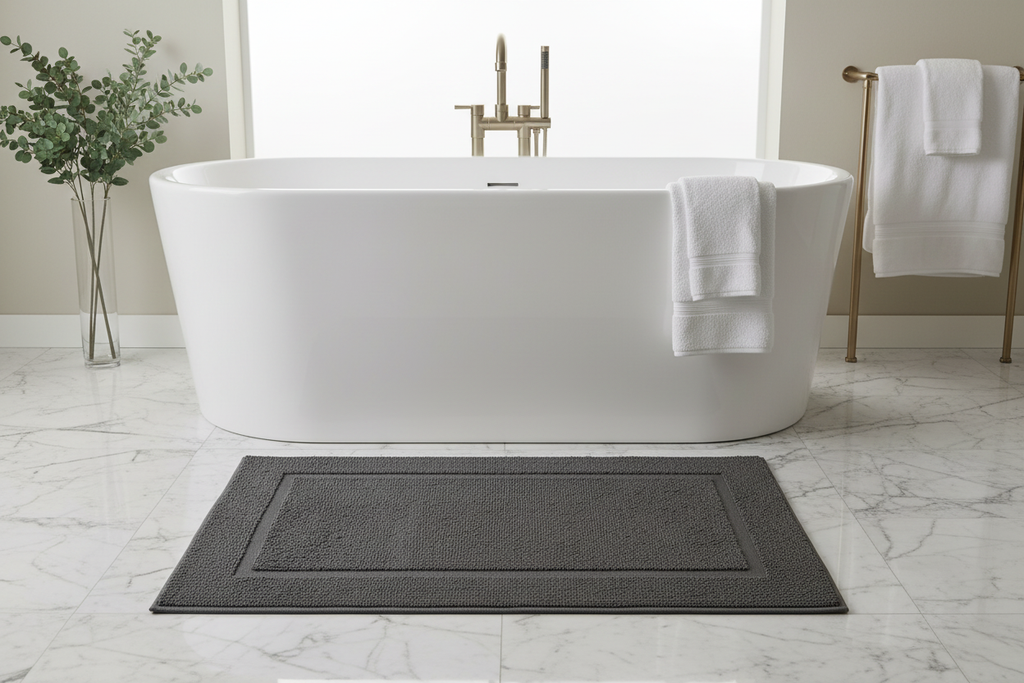 Dark Grey Bath Rug – Bathtub Lifestyle