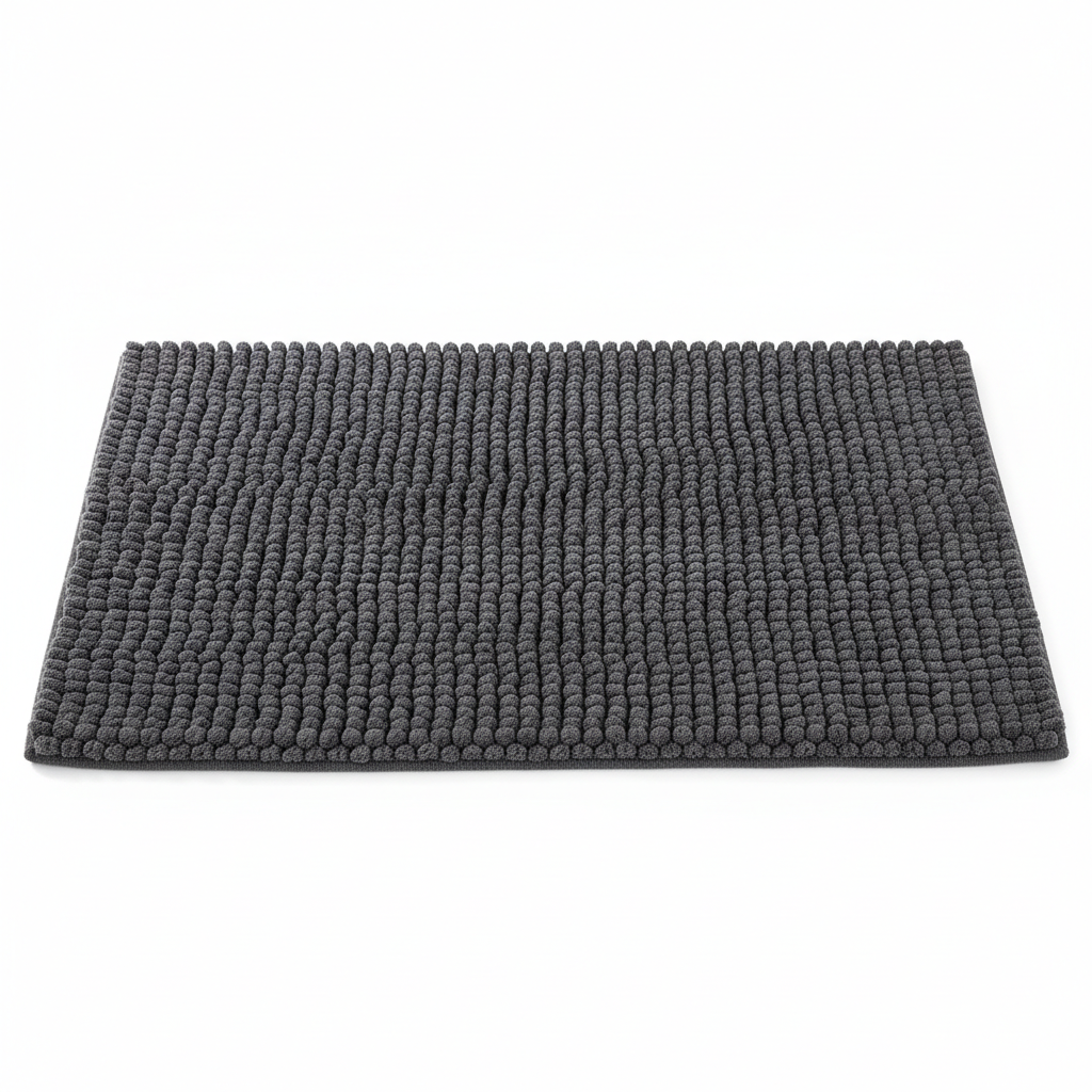 Dark Grey Bath Rug Clean Background