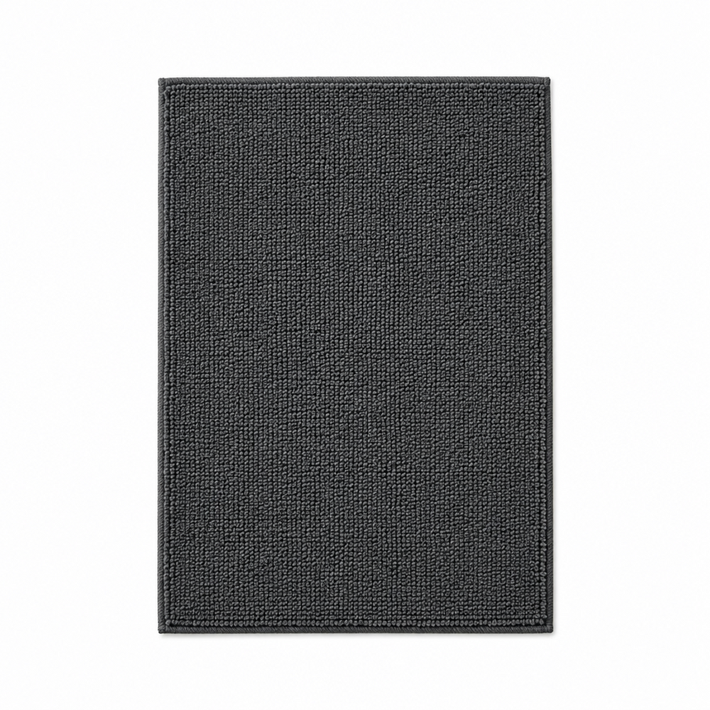 Dark Grey Turkish Cotton Bath Rug, 20 x 30