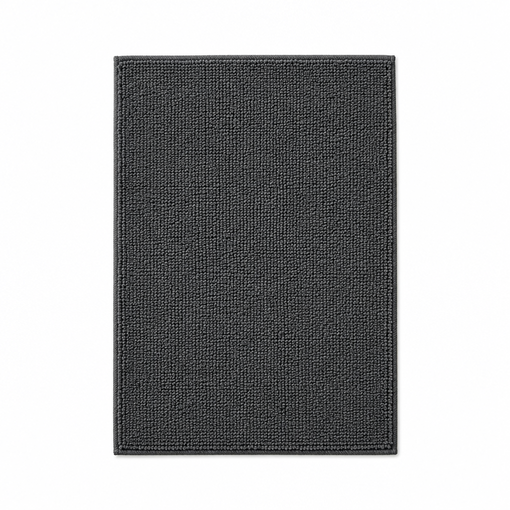Dark Grey Turkish Cotton Bath Rug, 20 x 30