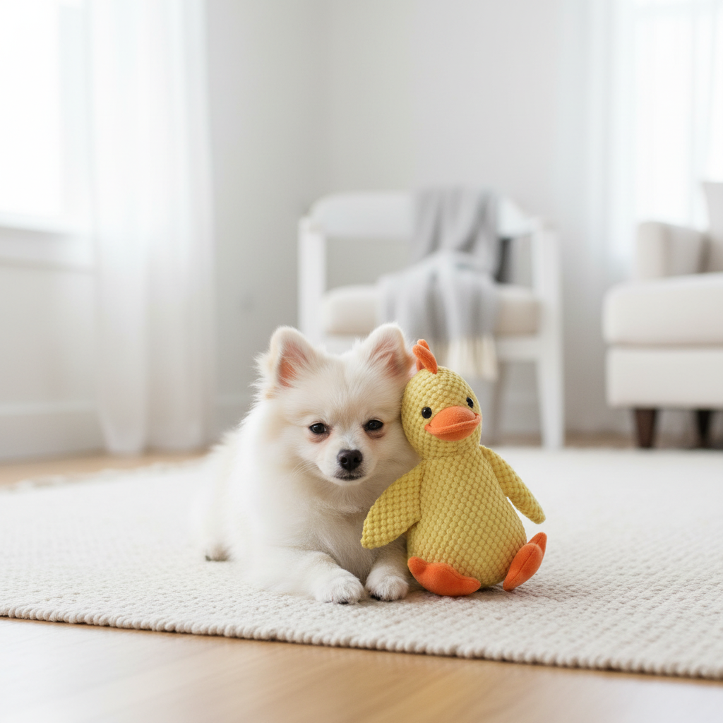 Dog Cuddling Duck Toy