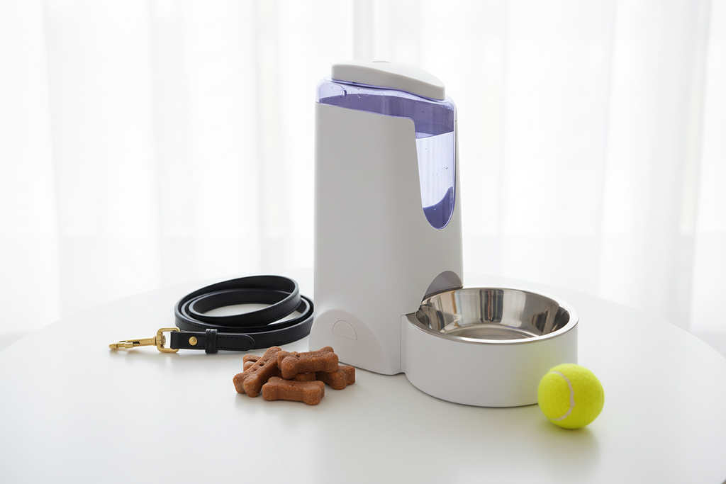 Dog Food & Water Dispenser Gift Display with Pet Accessories