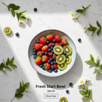 Fruit bowl flat lay