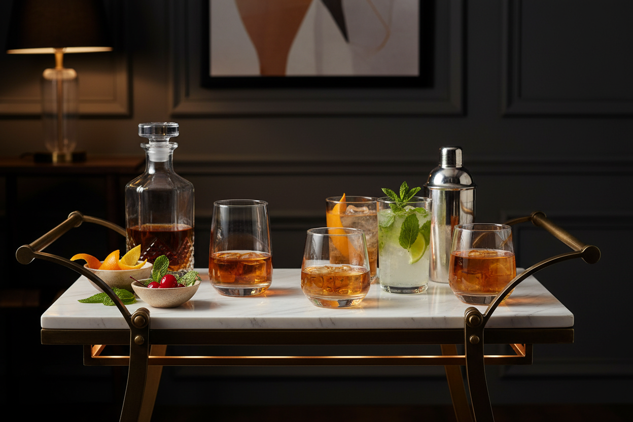 Glass Tumbler Entertainment Scene
