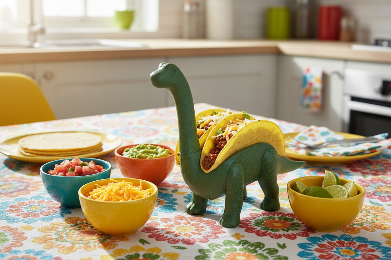 Green Dino Taco Holder Lifestyle