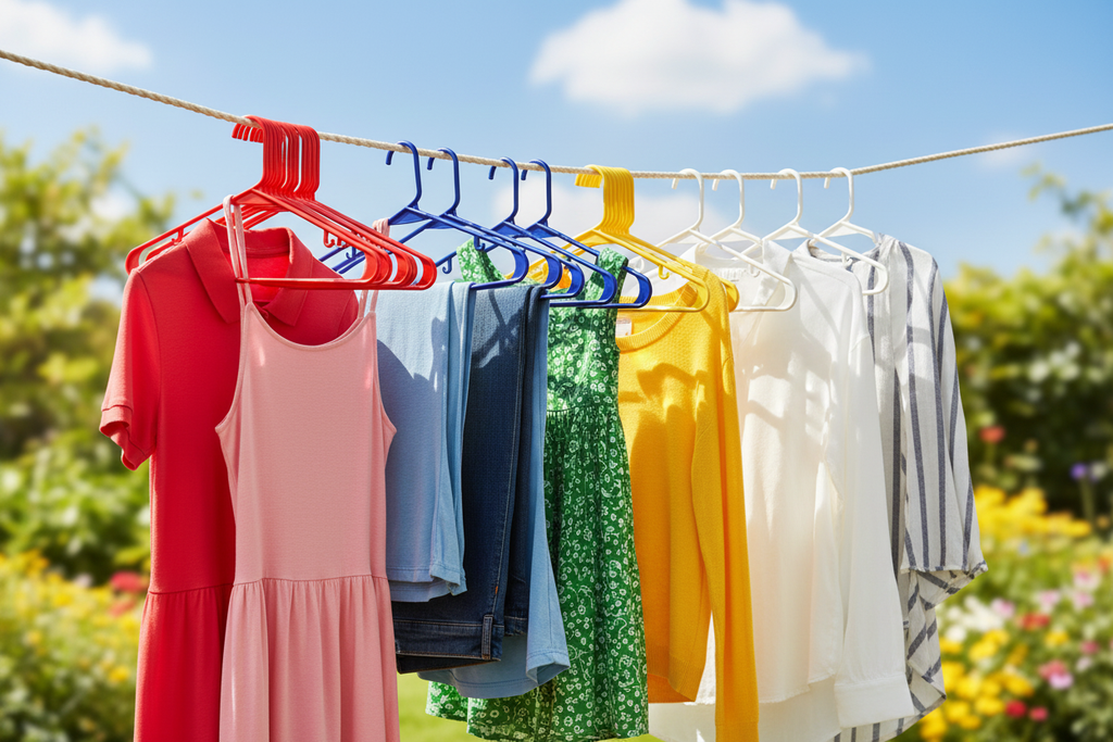 Heavy Duty Plastic Hangers - Outdoor Clothesline Lifestyle