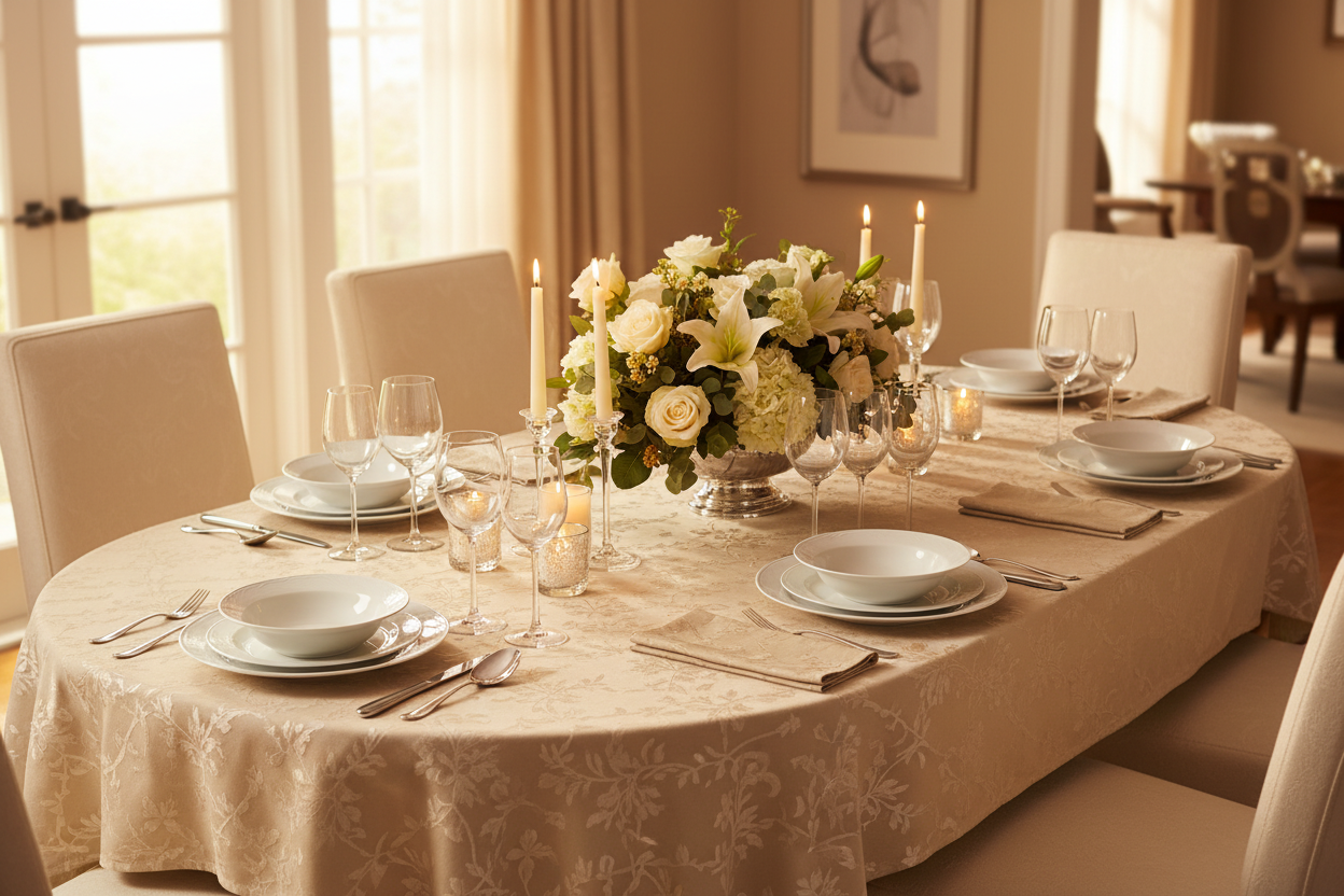 Lenox Laurel Leaf Tablecloth - Elegant Dining Lifestyle