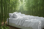 Light Grey Bamboo Sheet Set with Bamboo Trees