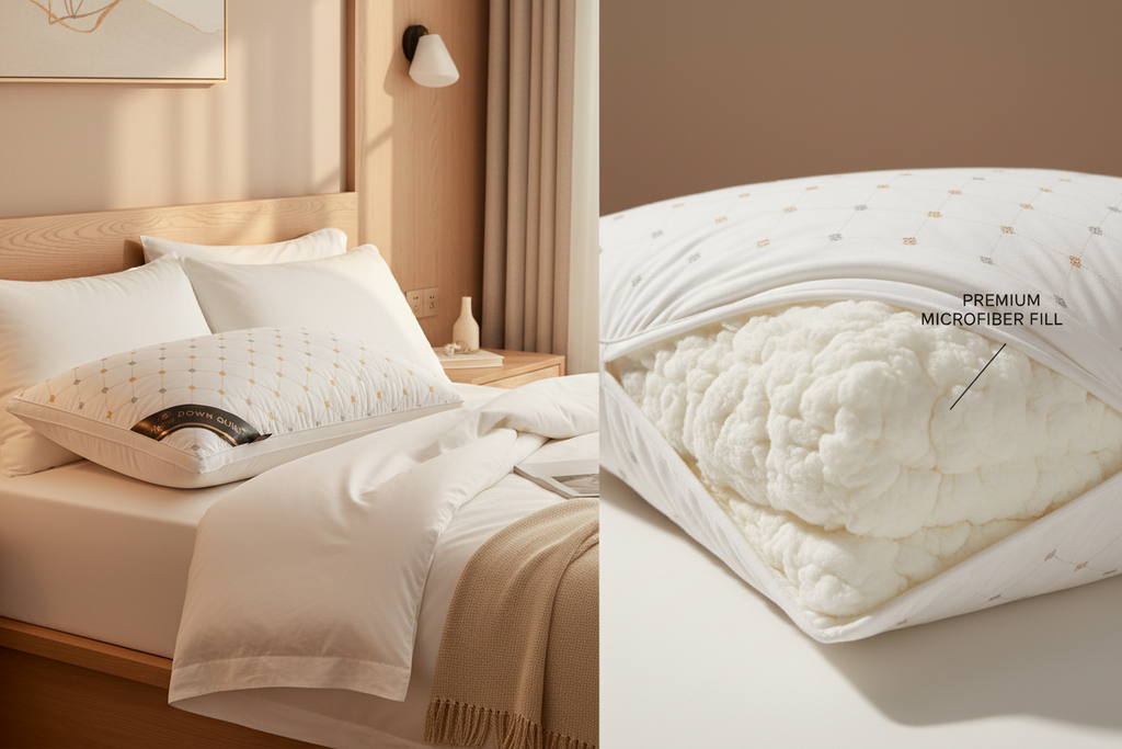 Luxury Diamond-Pattern Pillow - Microfiber Fill