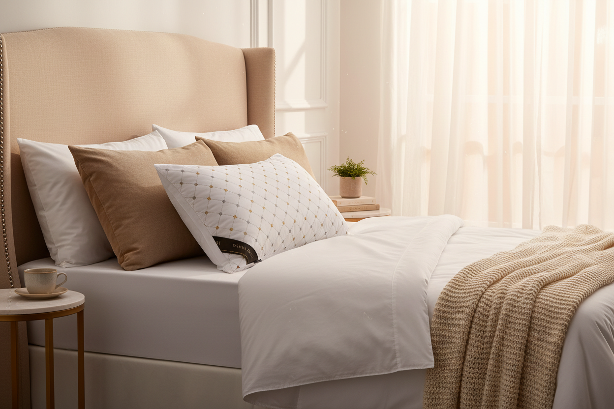 Luxury Diamond-Pattern Sleeping Pillow Lifestyle