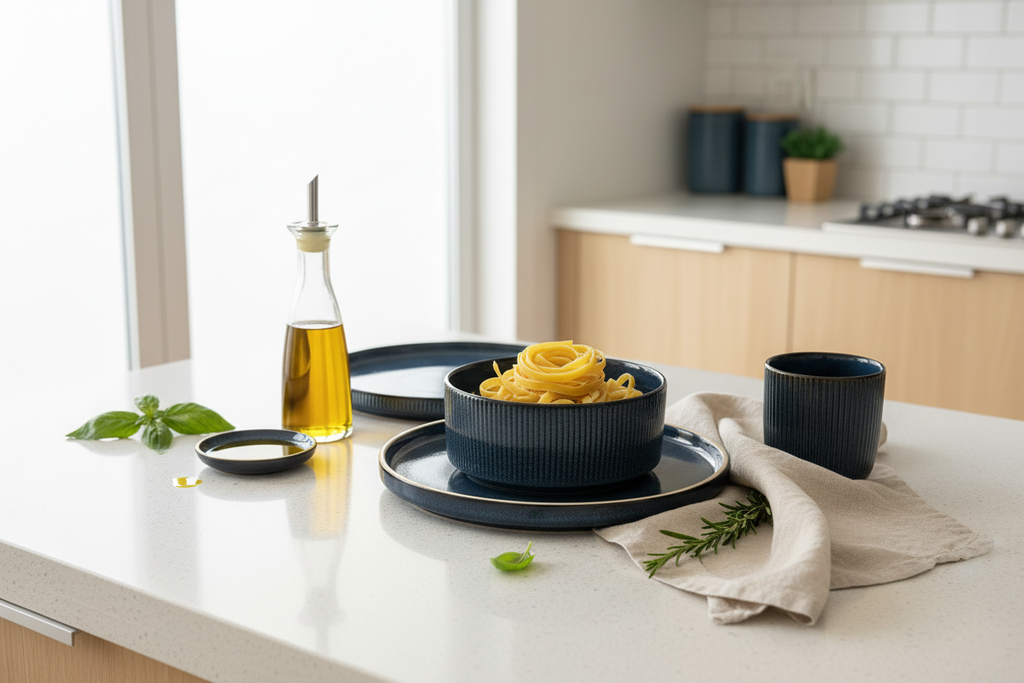 Navy Stoneware Kitchen Lifestyle