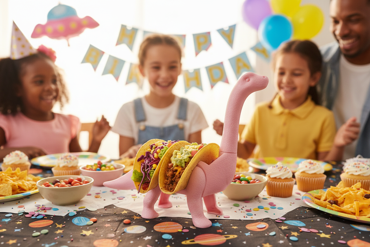 Pink Dino Taco Holder Lifestyle