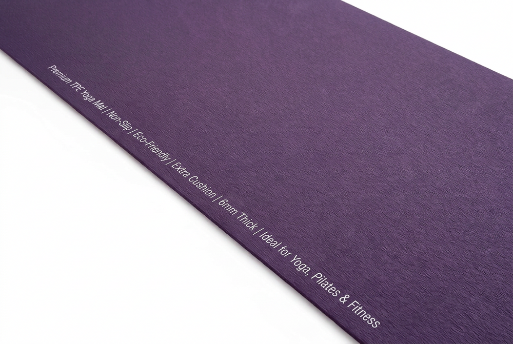 Purple Non-Slip Yoga Mat – 6mm