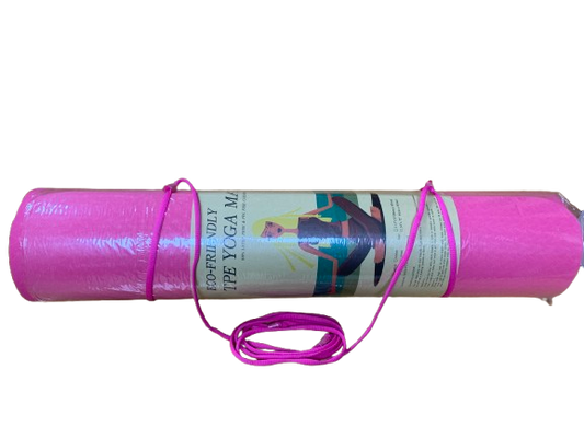 Yoga Mat Wide Non-Slip Fitness Pad, 6mm thickness, Made from TPE foam, Eco Friendly, Fitness, Exercise or Pilates Mat with Carrying Strap, For Women, Men: Size: 24" x 72" Color: Pink