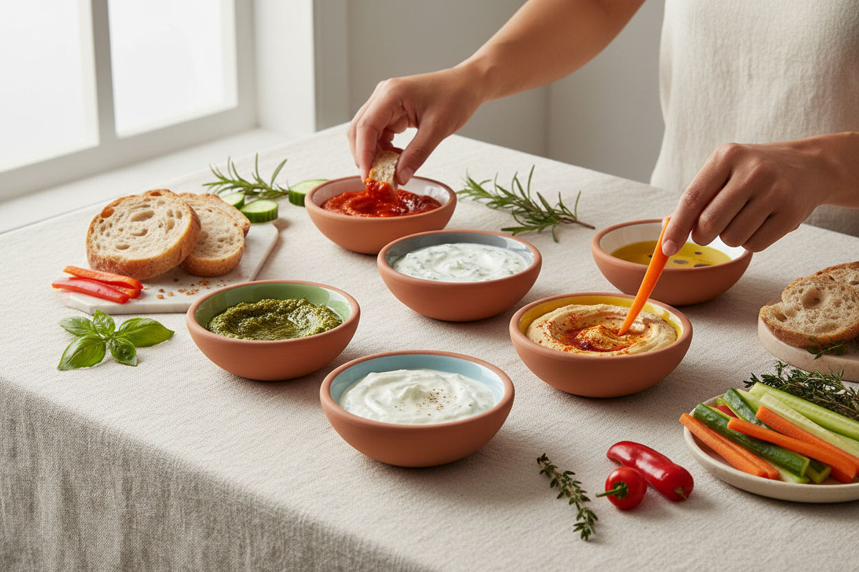 Sky Terracotta Pinch Bowls - Dipping