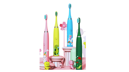 Electric Kids Toothbrush | Rotation / Vibrating Cartoon Character, Soft Bristles | USB Charging Powered Tooth Brush for Children. Oral Teeth, Gum Care. Color: Pink