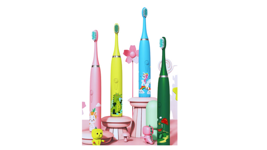 Electric Kids Toothbrush | Rotation / Vibrating Cartoon Character, Soft Bristles | USB Charging Powered Tooth Brush for Children. Oral Teeth, Gum Care. Color: Green
