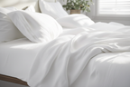 White Bamboo Sheet Fabric Close-Up
