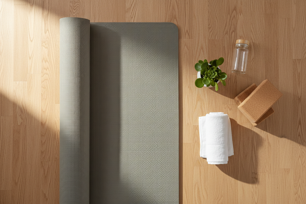 Yoga Mat - Flat Lay with Accessories